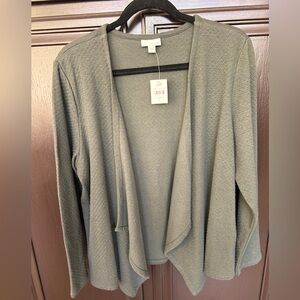 JJill dark forest green open cardigan. Size Large
